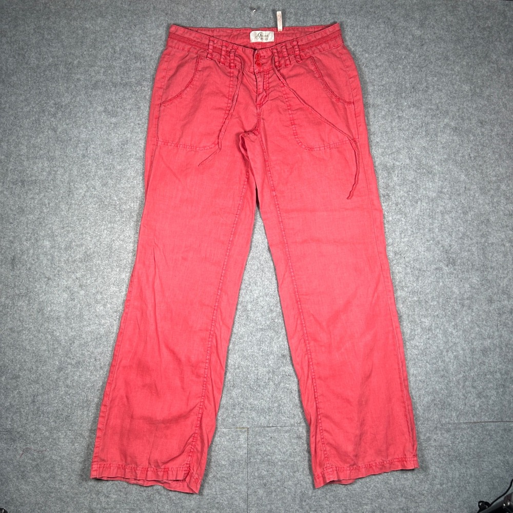 Guess Pants‎ Womens 30x3 pink Y2K Boho Beach Lightweight Summer linen flared
